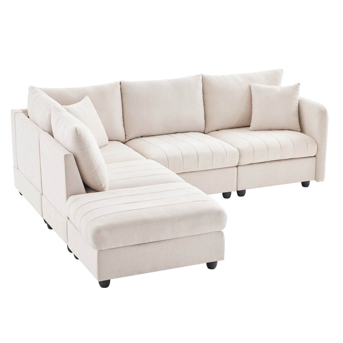 Contemporary L-Shaped 5-Seat Sectional Sofa - Sleep Galleria