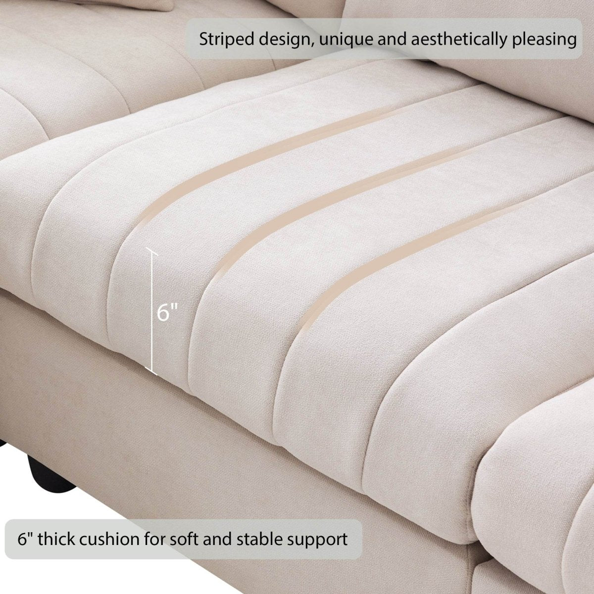 Contemporary L-Shaped 5-Seat Sectional Sofa - Sleep Galleria