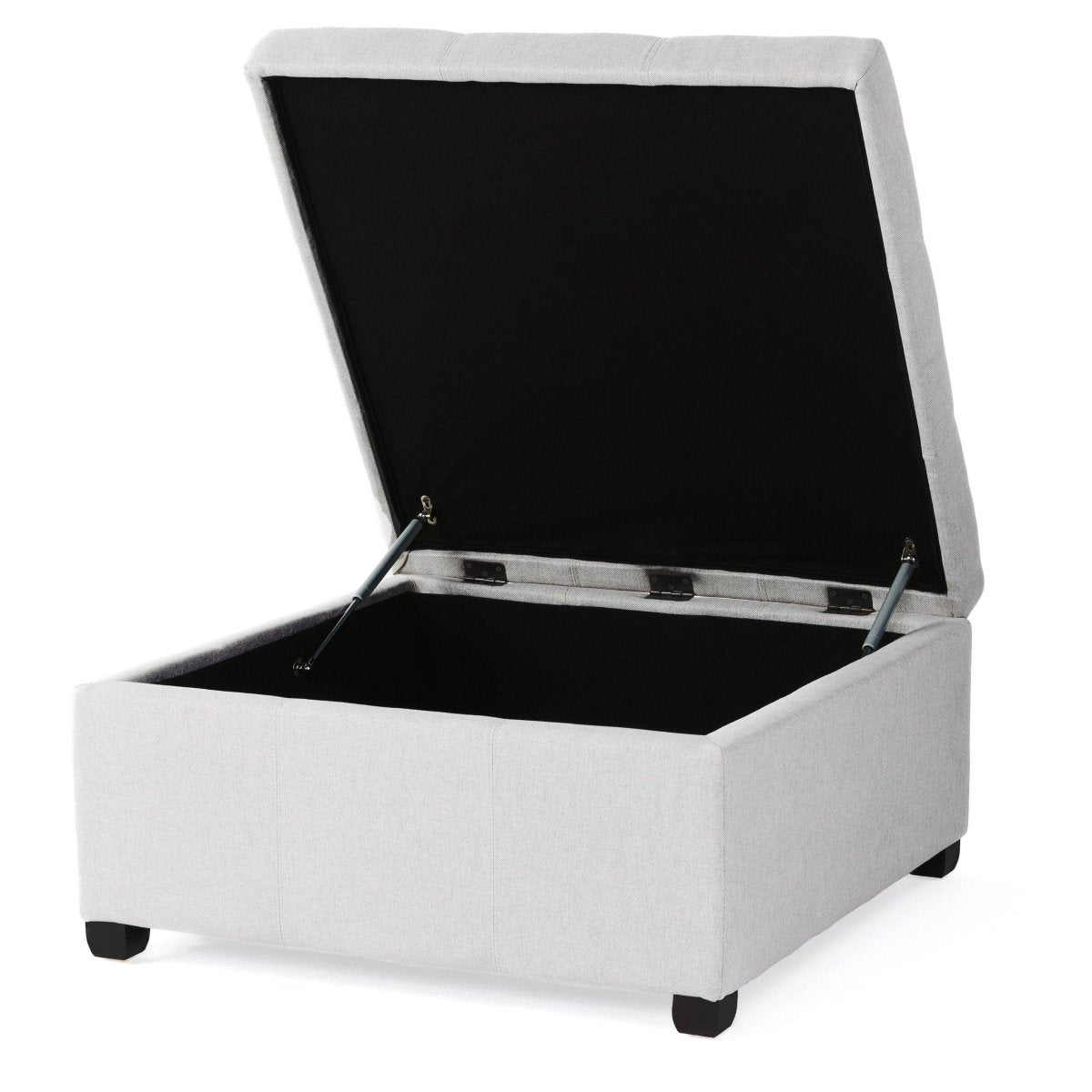 Contemporary Light Grey Fabric Storage Ottoman - Sleep Galleria