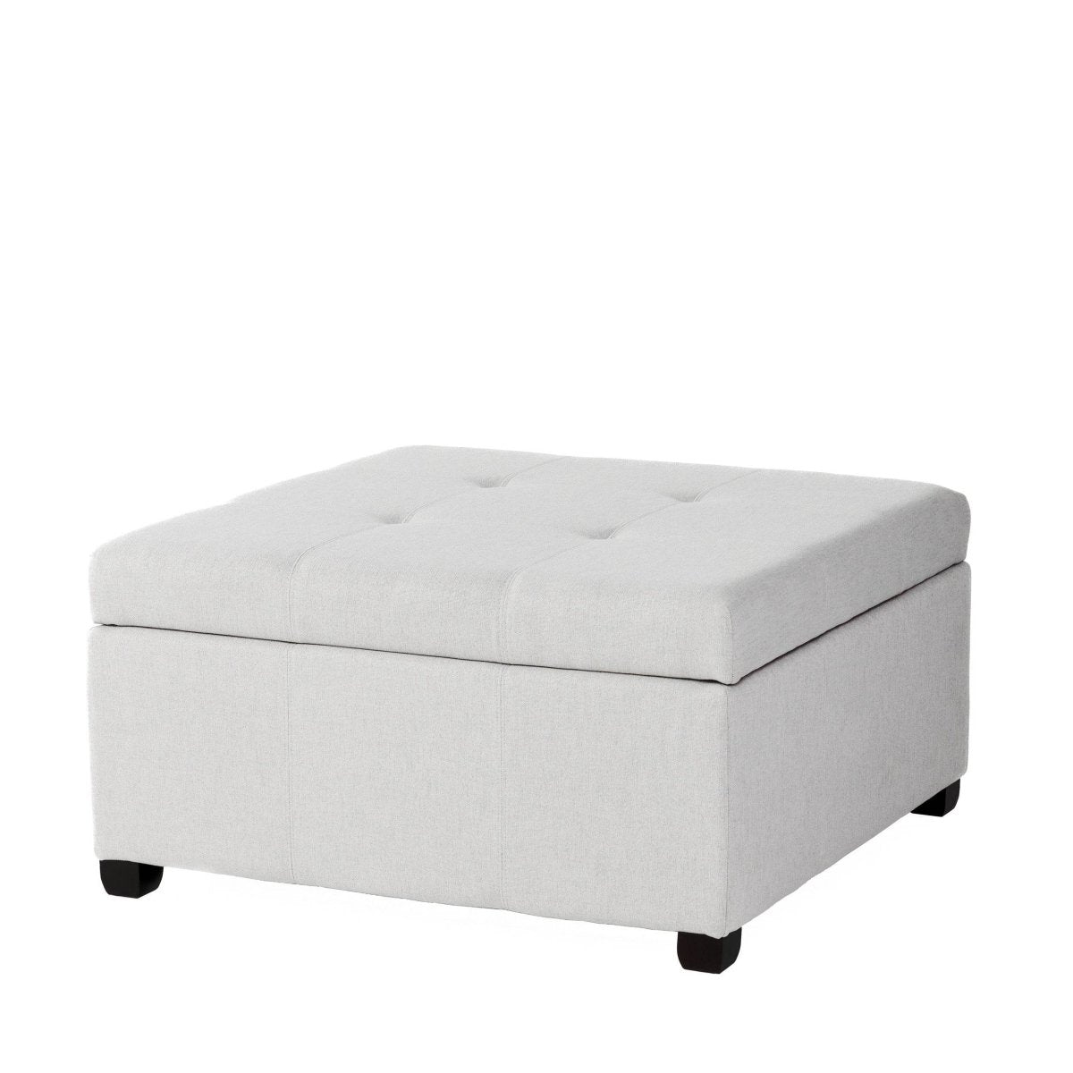 Contemporary Light Grey Fabric Storage Ottoman - Sleep Galleria