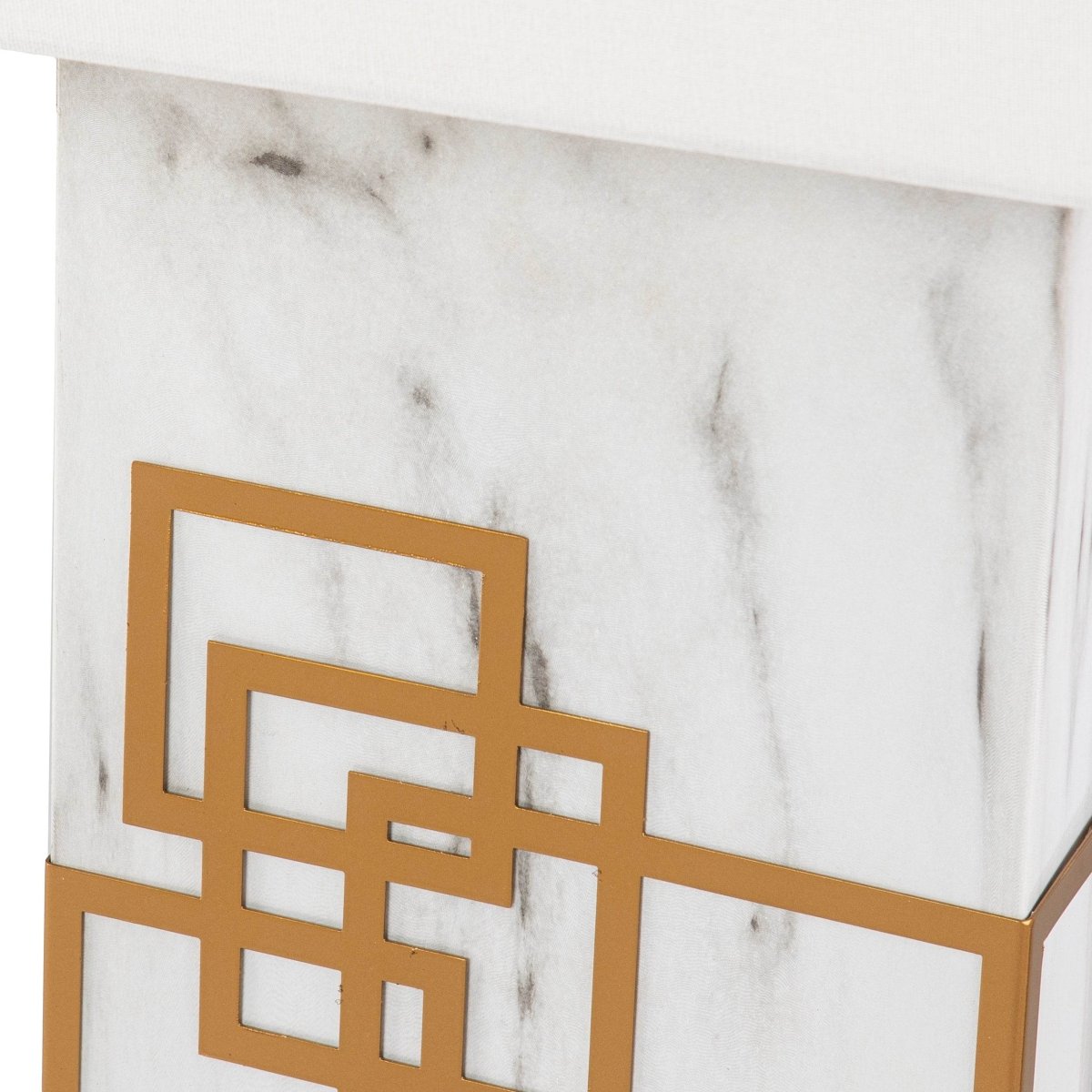 Contemporary White Faux Marble Iron Table Lamp - Sleep Galleria