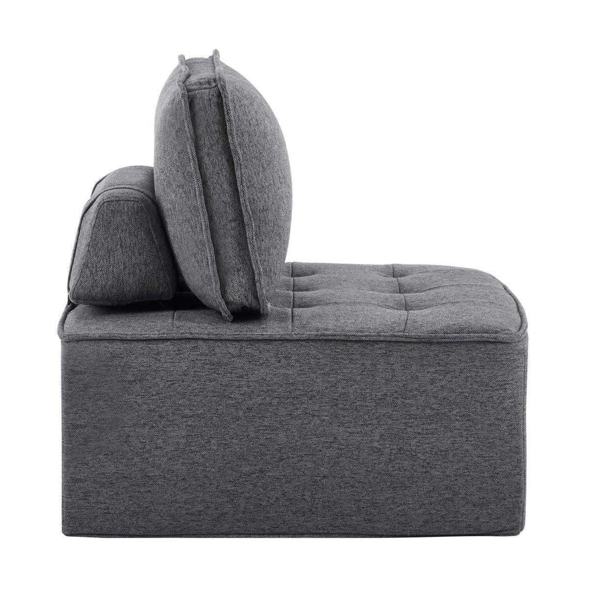 Dark Grey Linen Modular Spliceable Wooden Frame Sofa - Omega Lifestyles