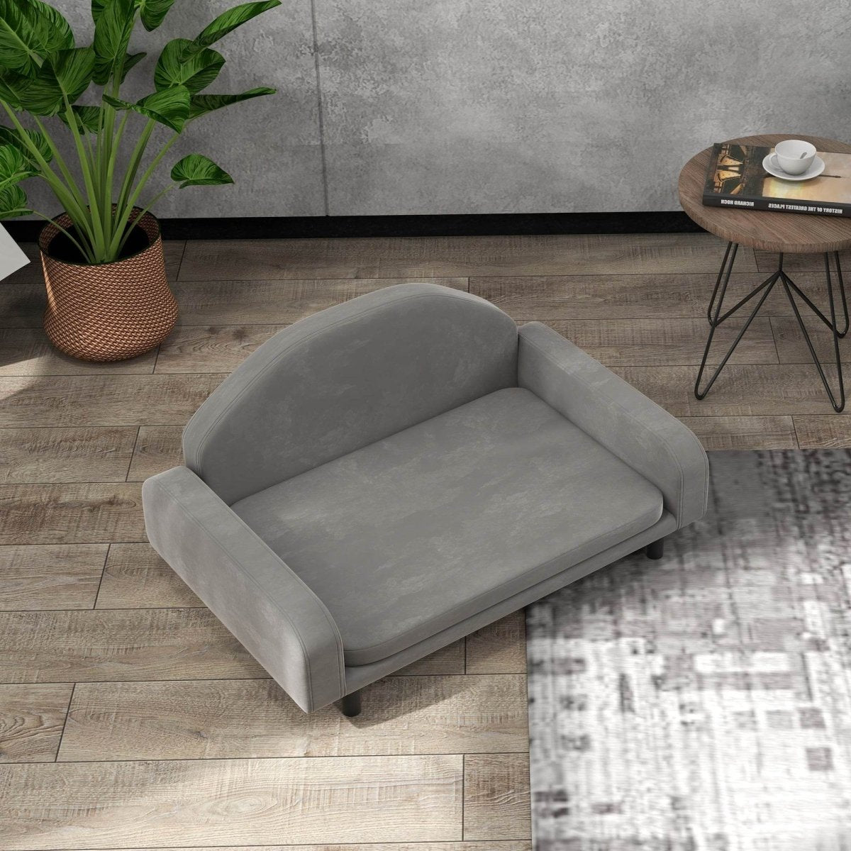 Elevated Wood Frame Pet Sofa With Soft Cushion - Sleep Galleria