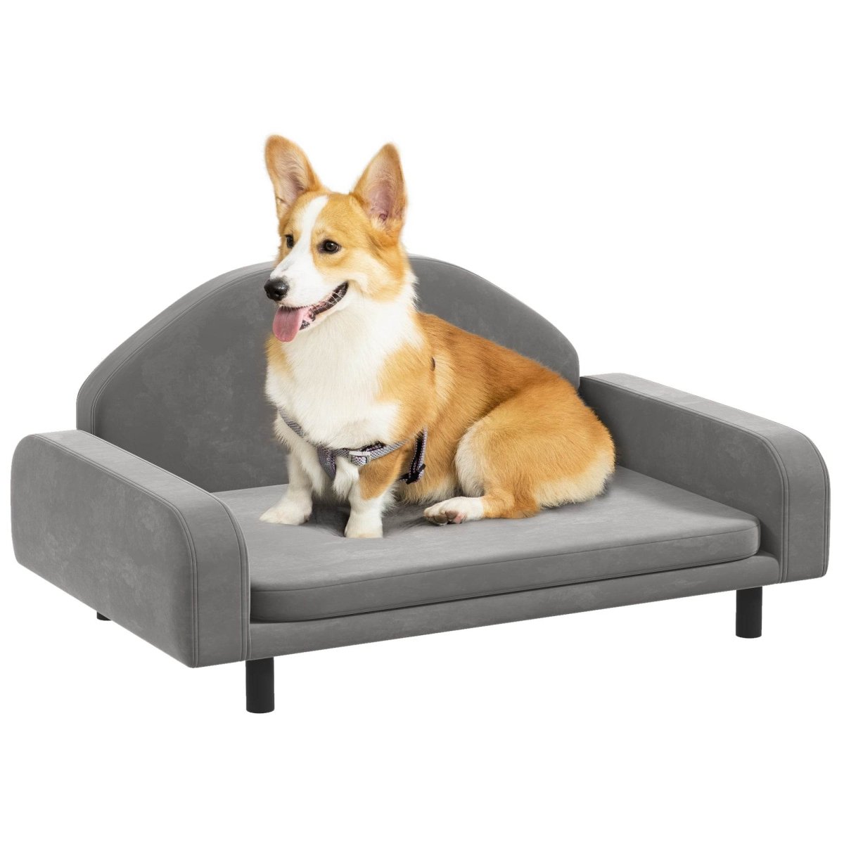 Elevated Wood Frame Pet Sofa With Soft Cushion - Sleep Galleria