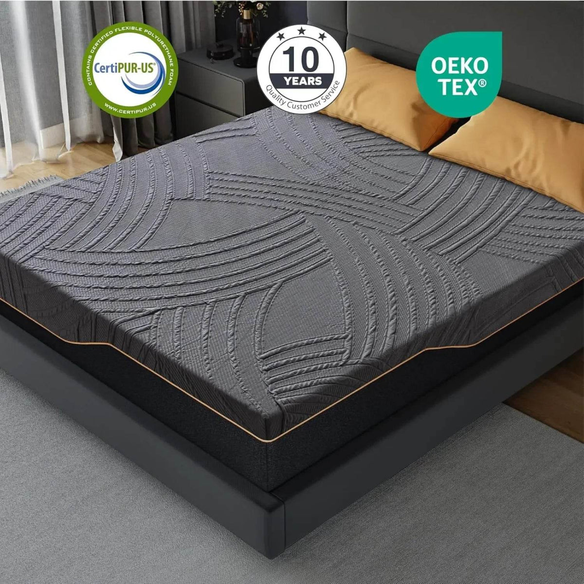 Firm Copper-Gel Memory Foam Cooling Knit Mattress - Omega Lifestyles