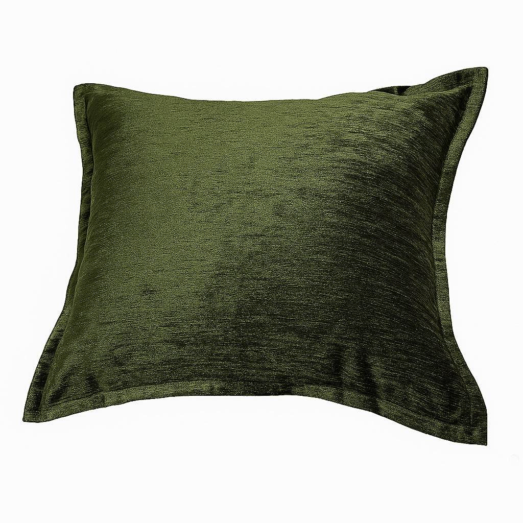 Forest Green Velvet Throw Pillow With Supportive Fill - Zenvia - Omega Lifestyles