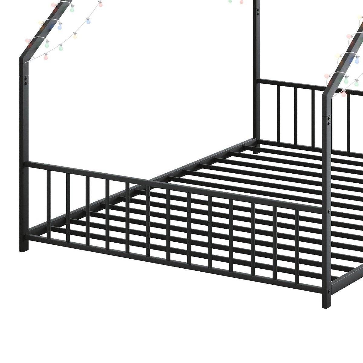 Full Iron Rooftop Bed Frame With LED Lights - Sleep Galleria