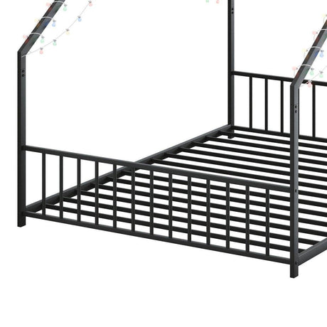 Full Iron Rooftop Bed Frame With LED Lights - Sleep Galleria