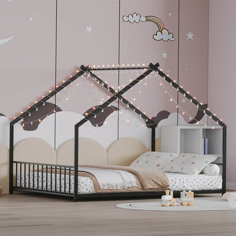 Full Iron Rooftop Bed Frame With LED Lights - Sleep Galleria