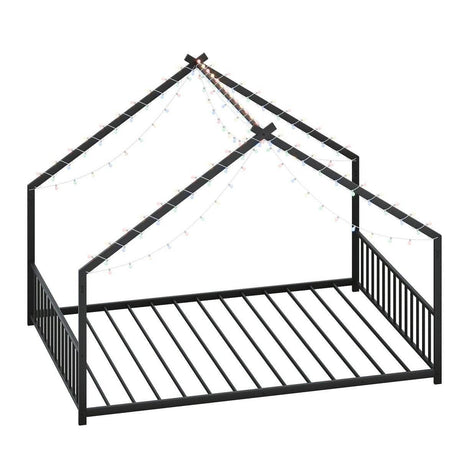 Full Iron Rooftop Bed Frame With LED Lights - Sleep Galleria