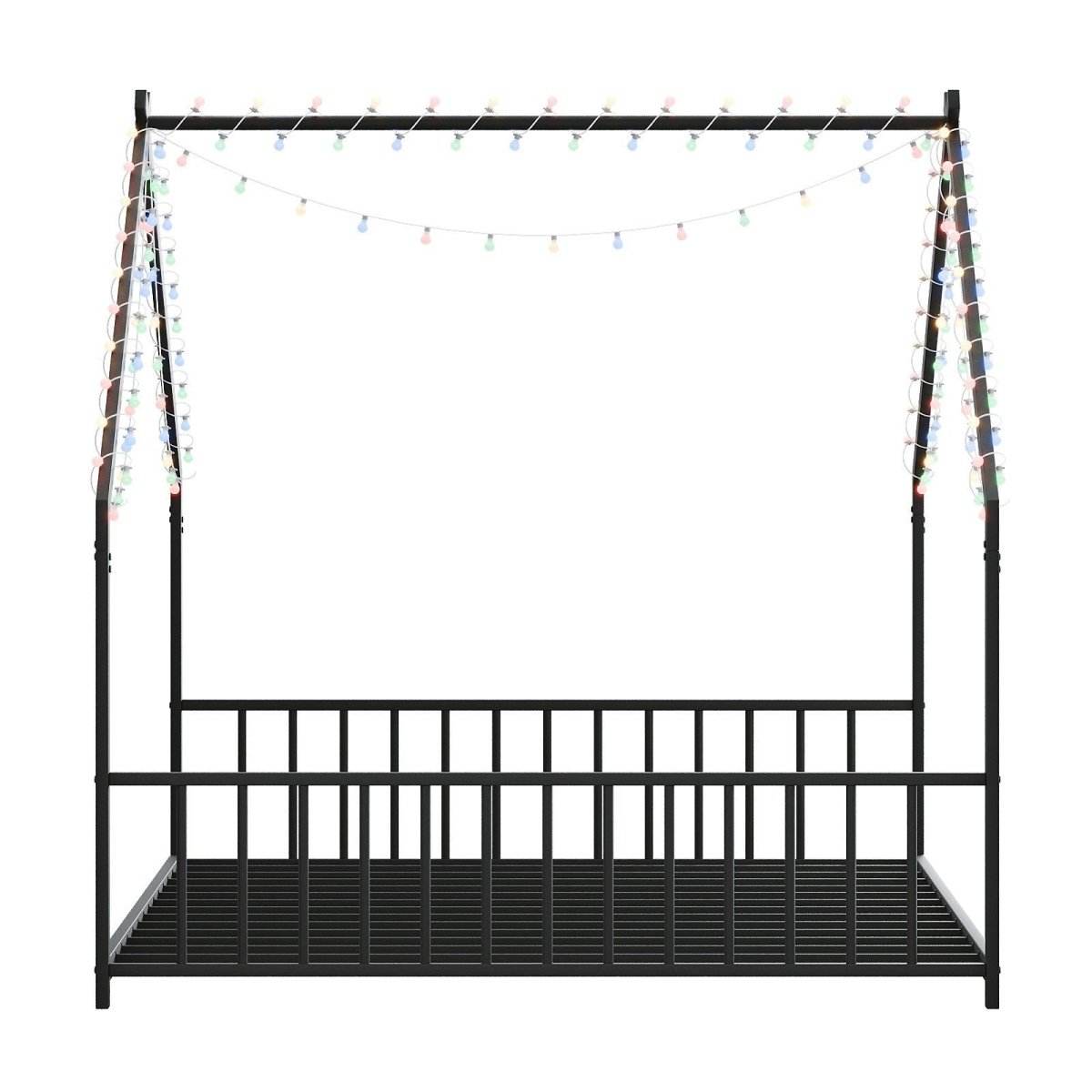 Full Iron Rooftop Bed Frame With LED Lights - Sleep Galleria