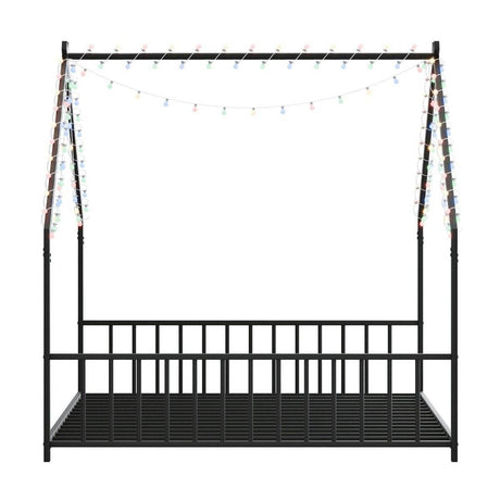 Full Iron Rooftop Bed Frame With LED Lights - Sleep Galleria
