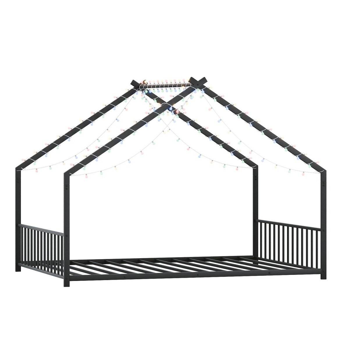 Full Iron Rooftop Bed Frame With LED Lights - Sleep Galleria