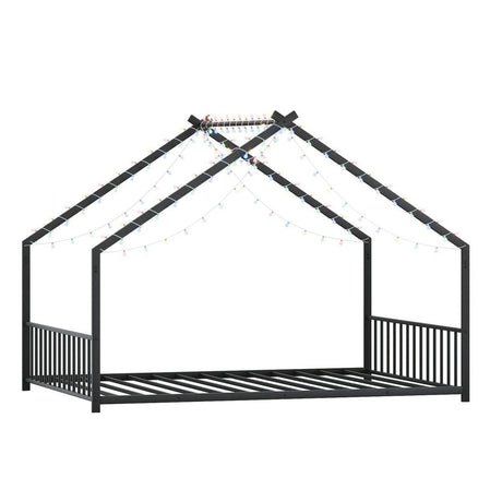 Full Iron Rooftop Bed Frame With LED Lights - Sleep Galleria
