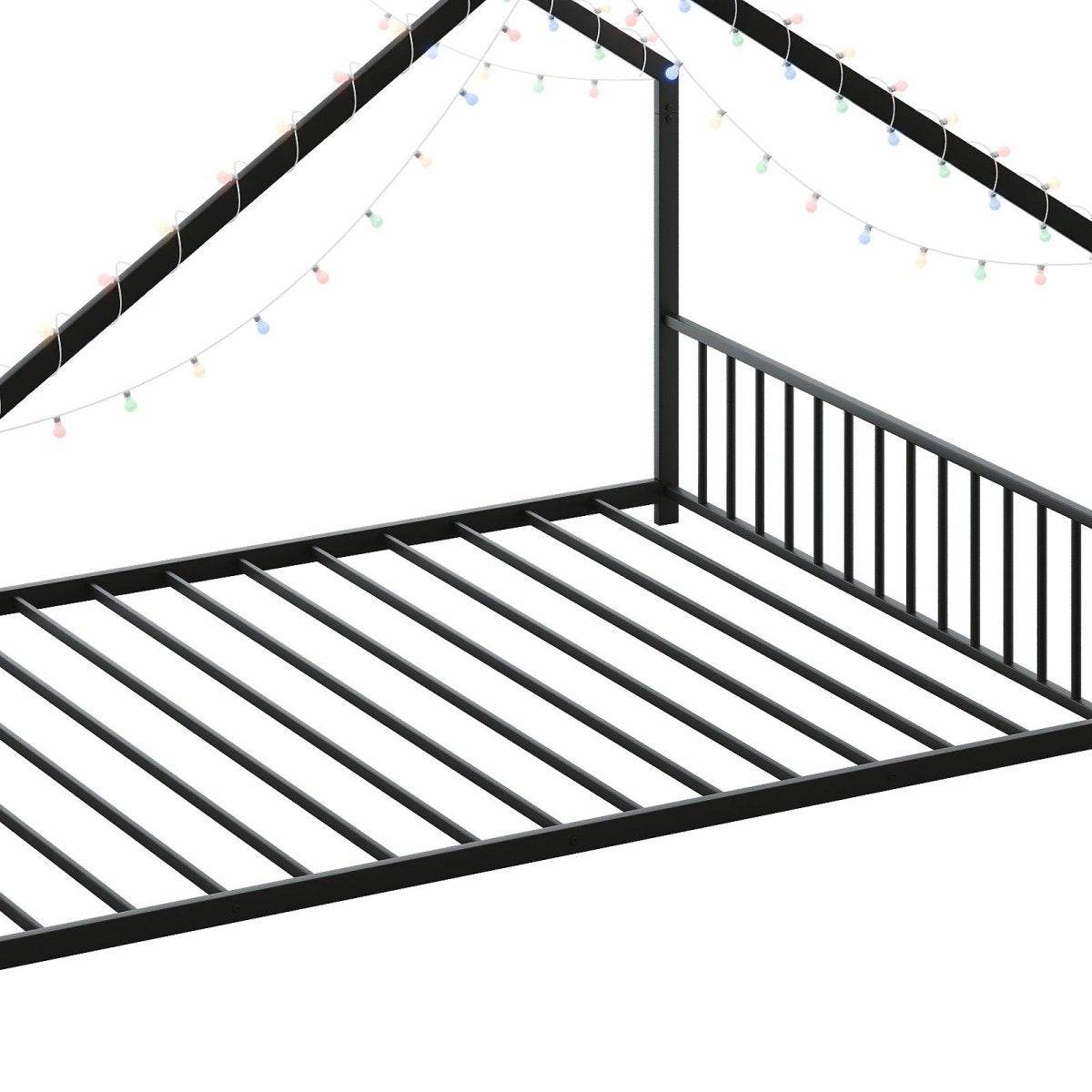 Full Iron Rooftop Bed Frame With LED Lights - Sleep Galleria