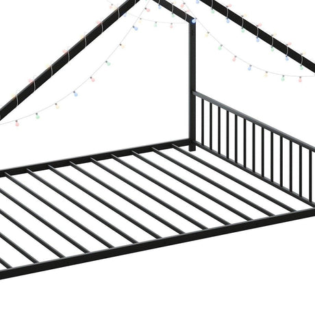 Full Iron Rooftop Bed Frame With LED Lights - Sleep Galleria