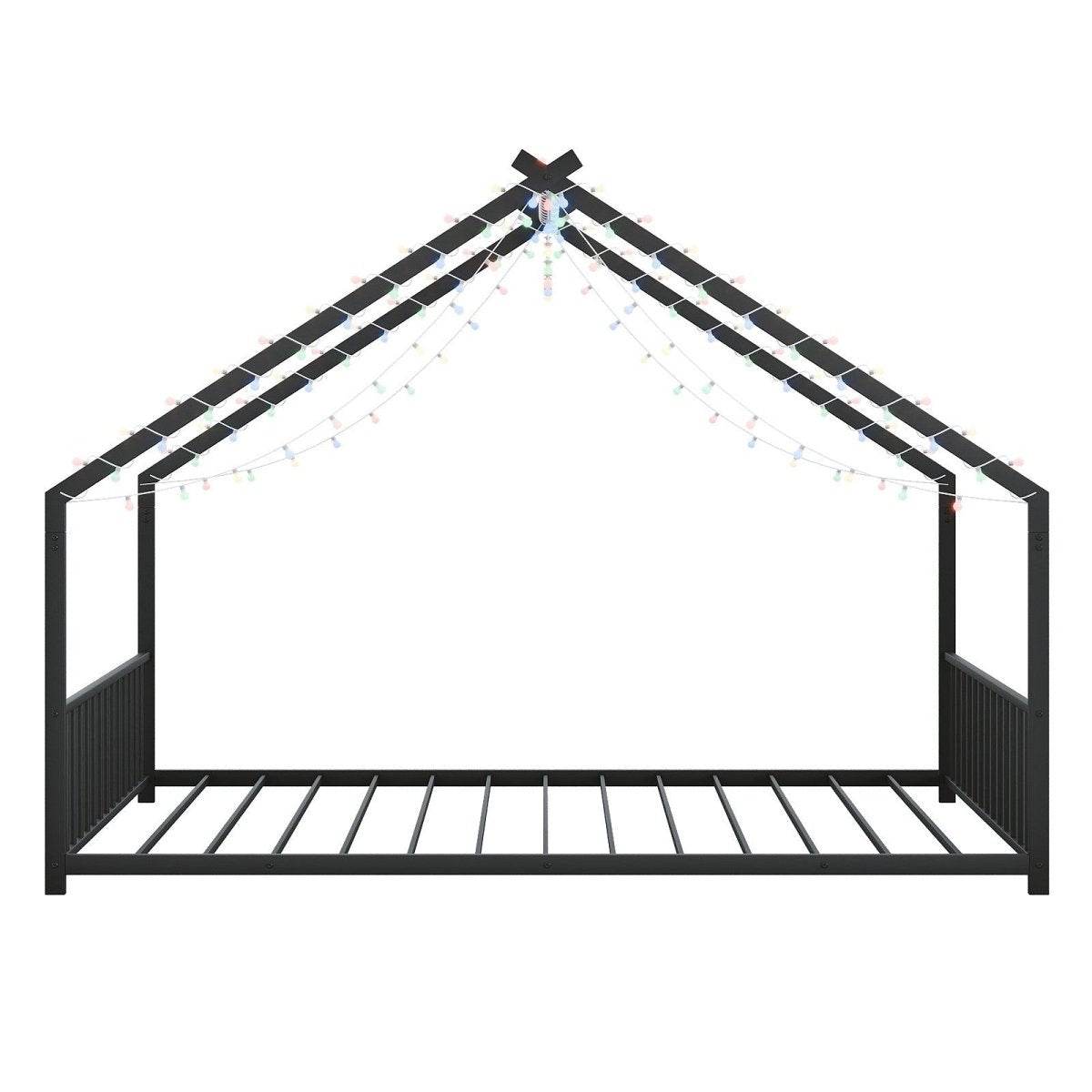 Full Iron Rooftop Bed Frame With LED Lights - Sleep Galleria