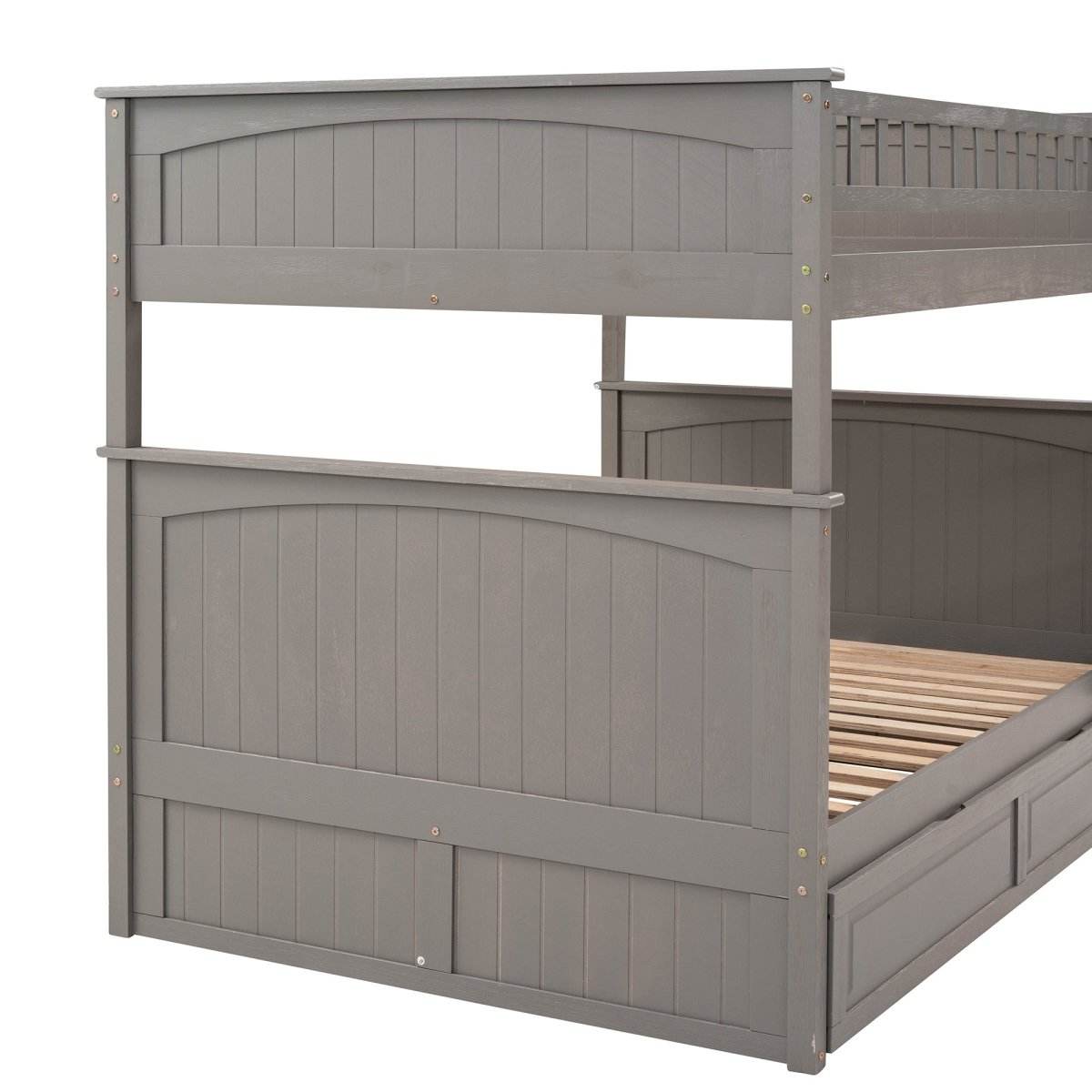 Full Over Full Bunk Bed With Twin Trundle Pinewood - Sleep Galleria