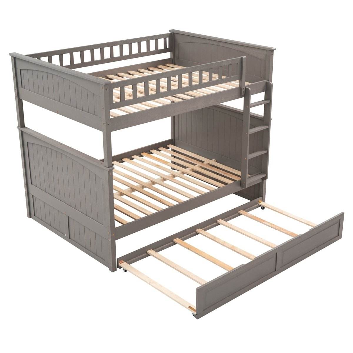 Full Over Full Bunk Bed With Twin Trundle Pinewood - Sleep Galleria