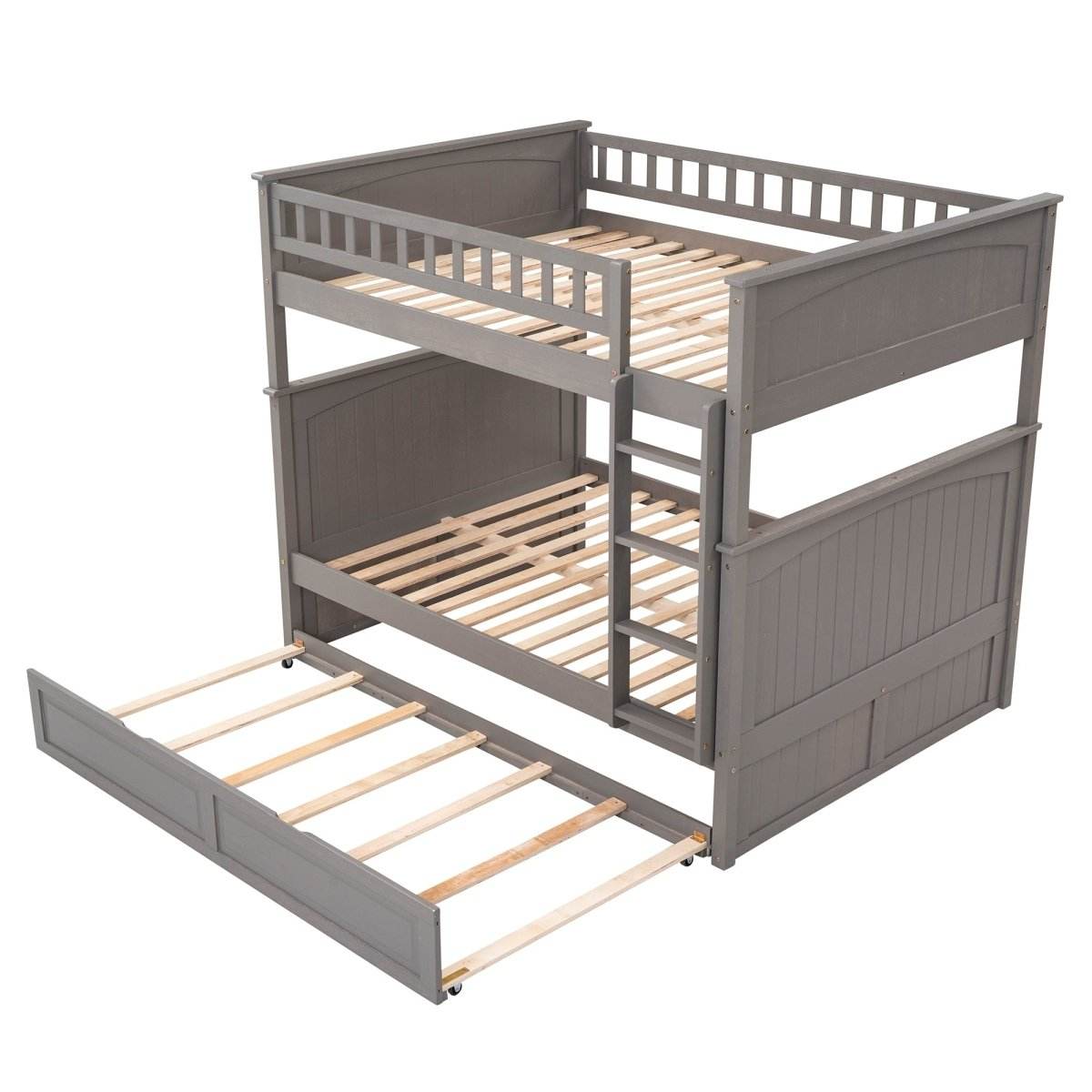 Full Over Full Bunk Bed With Twin Trundle Pinewood - Sleep Galleria