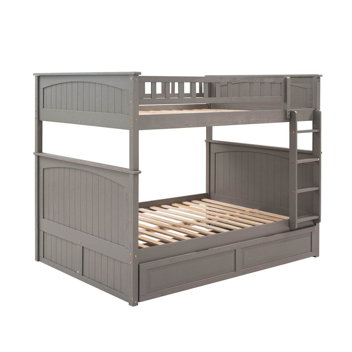 Full Over Full Bunk Bed With Twin Trundle Pinewood - Sleep Galleria