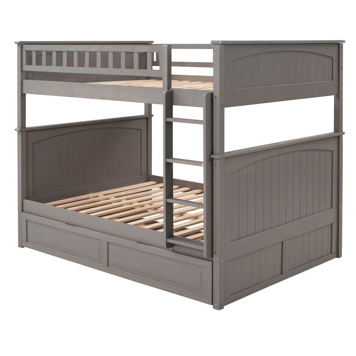 Full Over Full Bunk Bed With Twin Trundle Pinewood - Sleep Galleria