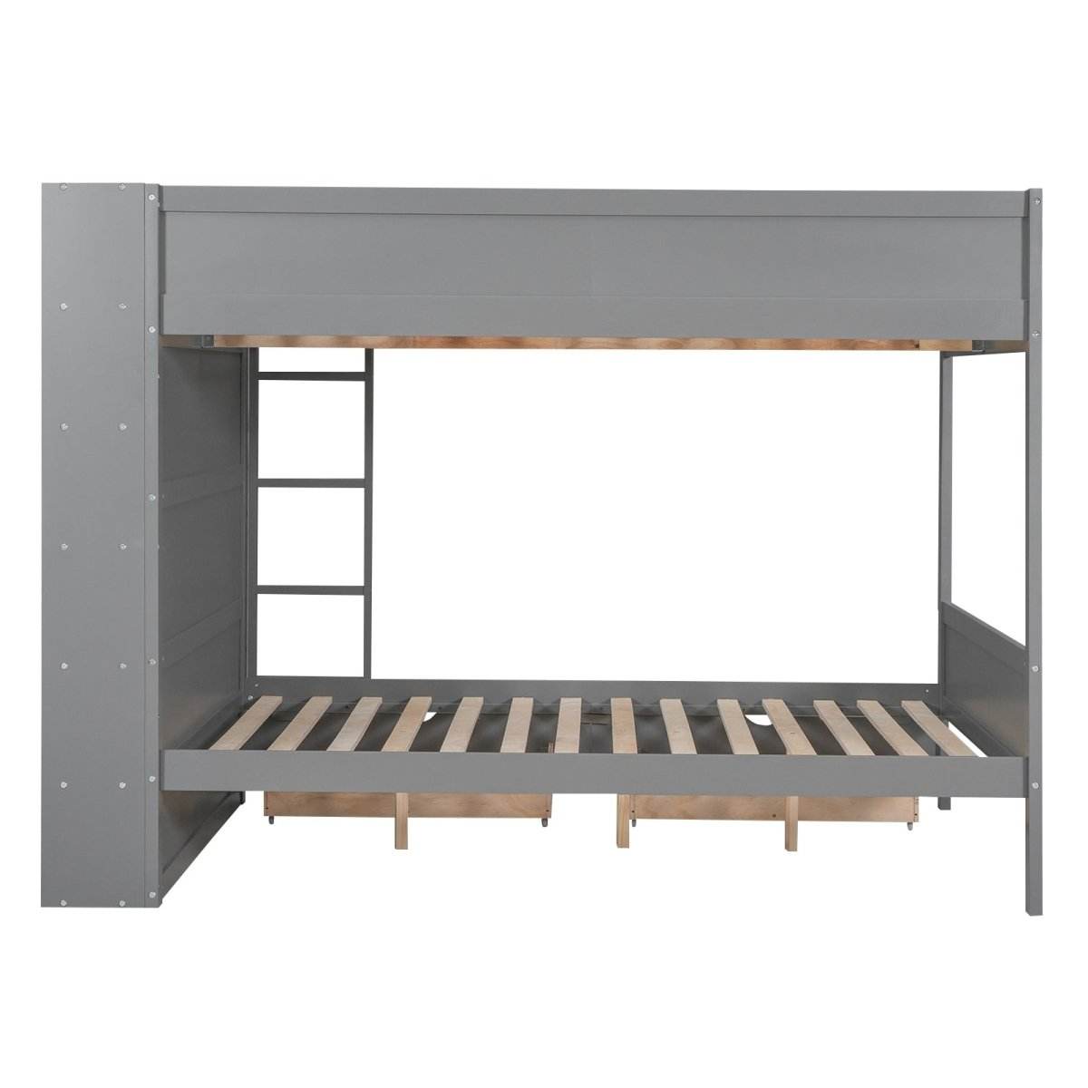 Full Over Full Solid Wood Bunk Bed With Storage Drawers - Sleep Galleria