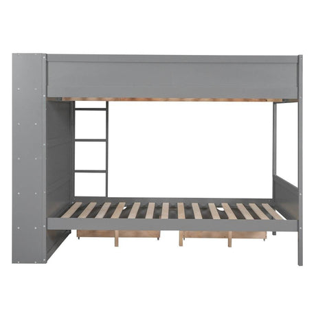 Full Over Full Solid Wood Bunk Bed With Storage Drawers - Sleep Galleria