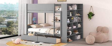 Full Over Full Solid Wood Bunk Bed With Storage Drawers - Sleep Galleria