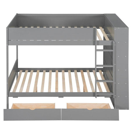 Full Over Full Solid Wood Bunk Bed With Storage Drawers - Sleep Galleria