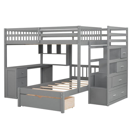Full-Over-Twin Solid Wood Bunk Bed With Desk - Sleep Galleria