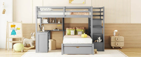 Full-Over-Twin Solid Wood Bunk Bed With Desk - Sleep Galleria