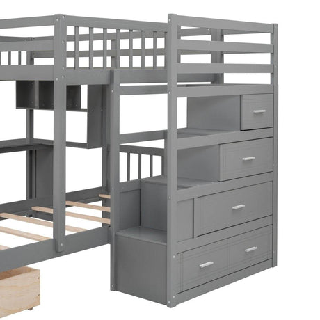 Full-Over-Twin Solid Wood Bunk Bed With Desk - Sleep Galleria