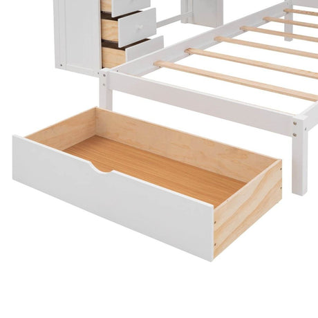 Full Over Twin Solid Wood Bunk Bed With Desk And Storage - Sleep Galleria