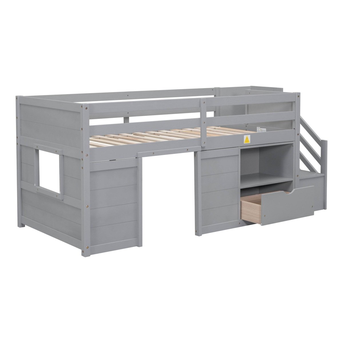 Gray Pine Low Loft Twin Bed - Sleep Galleria