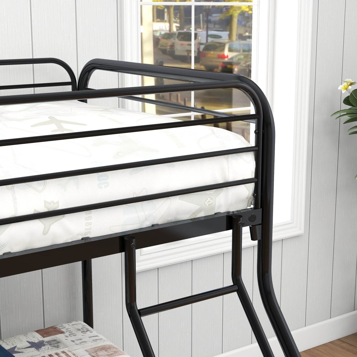 Heavy Duty Twin - Over - Full Metal Bunk Bed Frame - Zenvia - Omega Lifestyles