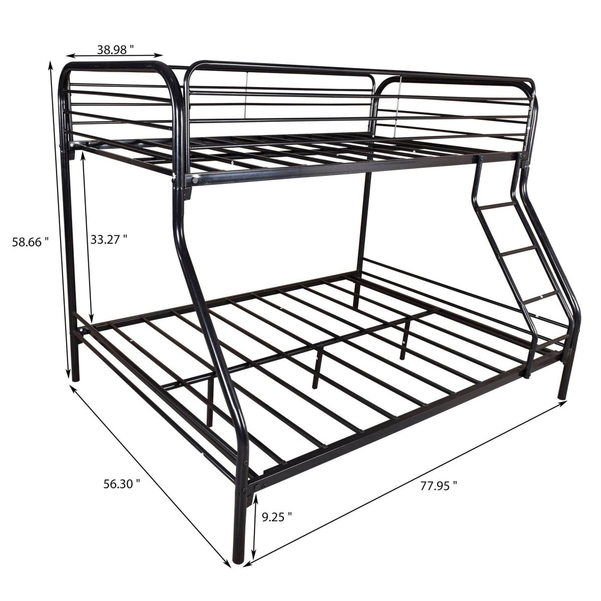 Heavy Duty Twin - Over - Full Metal Bunk Bed Frame - Zenvia - Omega Lifestyles