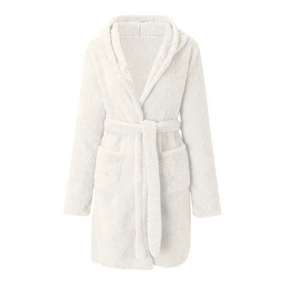 Hooded Plush Coral Fleece Women's Warm Nightgown - Omega Lifestyles