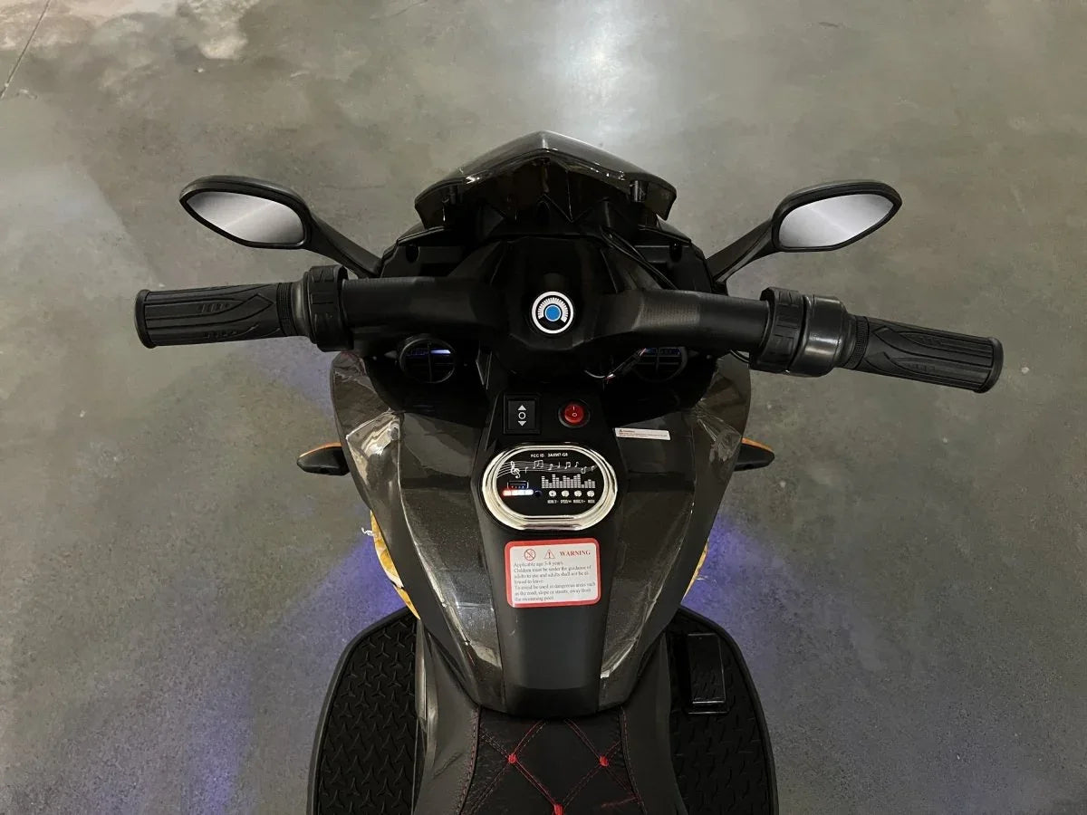 Kids 12V Ride-On Motorcycle With PU Seat And Training Wheels - Omega Lifestyles