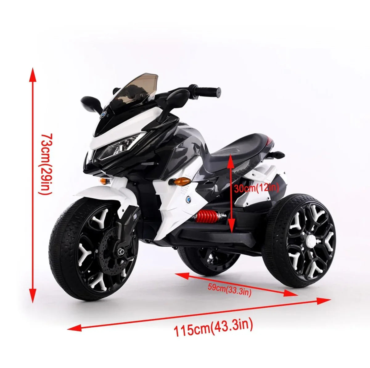 Kids 12V Ride-On Motorcycle With PU Seat And Training Wheels - Omega Lifestyles
