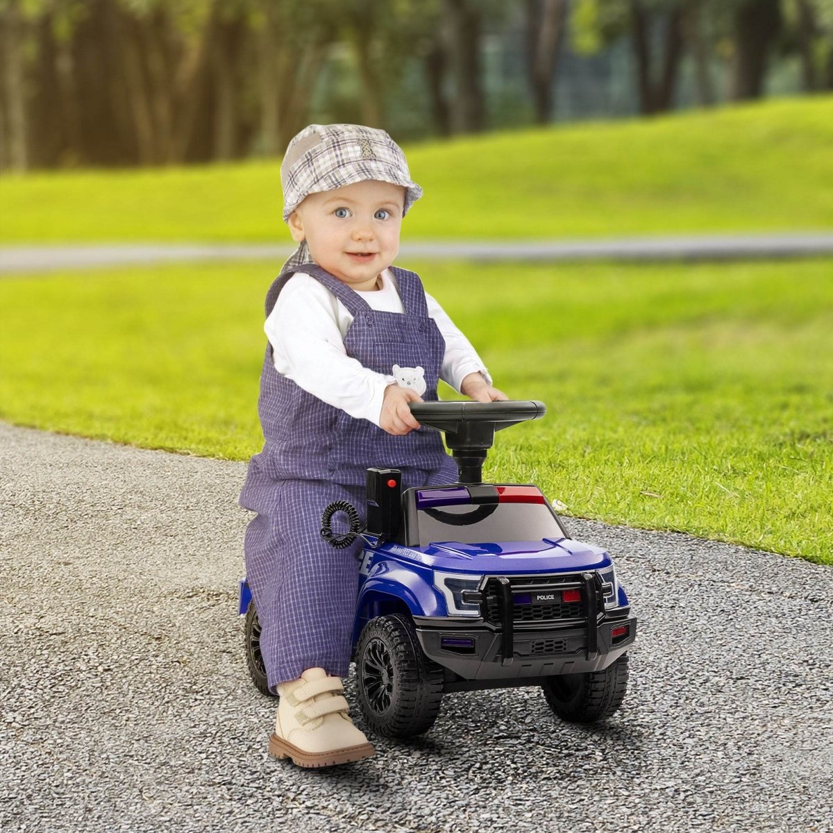 Kids Sliding Police Truck Ride - On Car With PA System - Zenvia - Omega Lifestyles