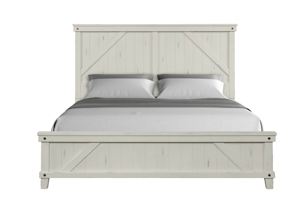 King Solid Wood Industrial Farmhouse King Bed Frame - Zenvia - Omega Lifestyles