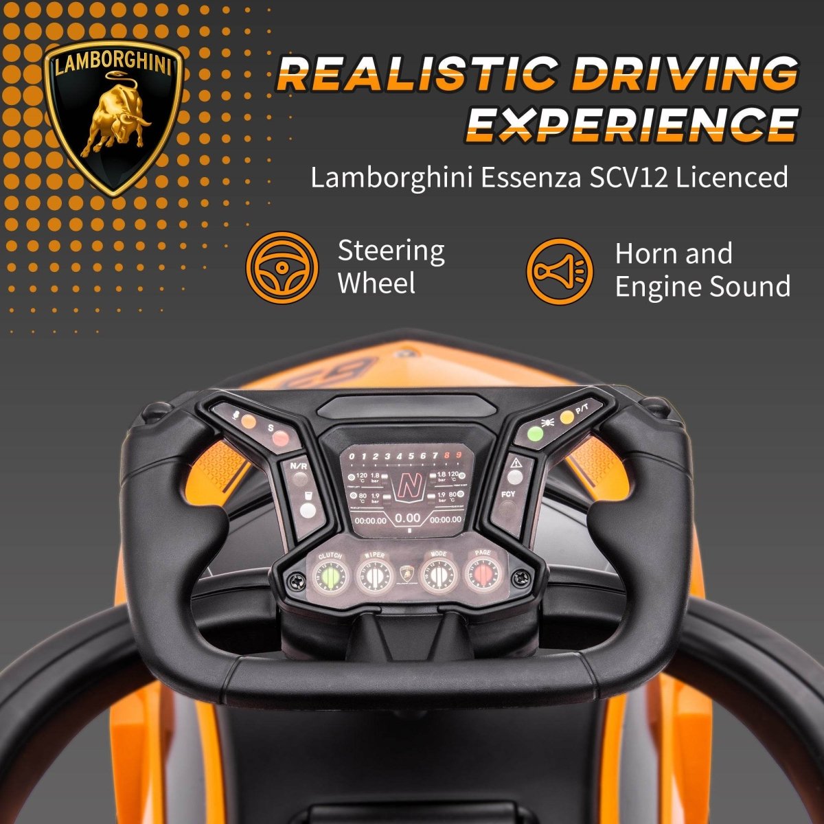 Licensed Lamborghini 2 - in - 1 Toddler Ride - On Push Car - Zenvia - Omega Lifestyles