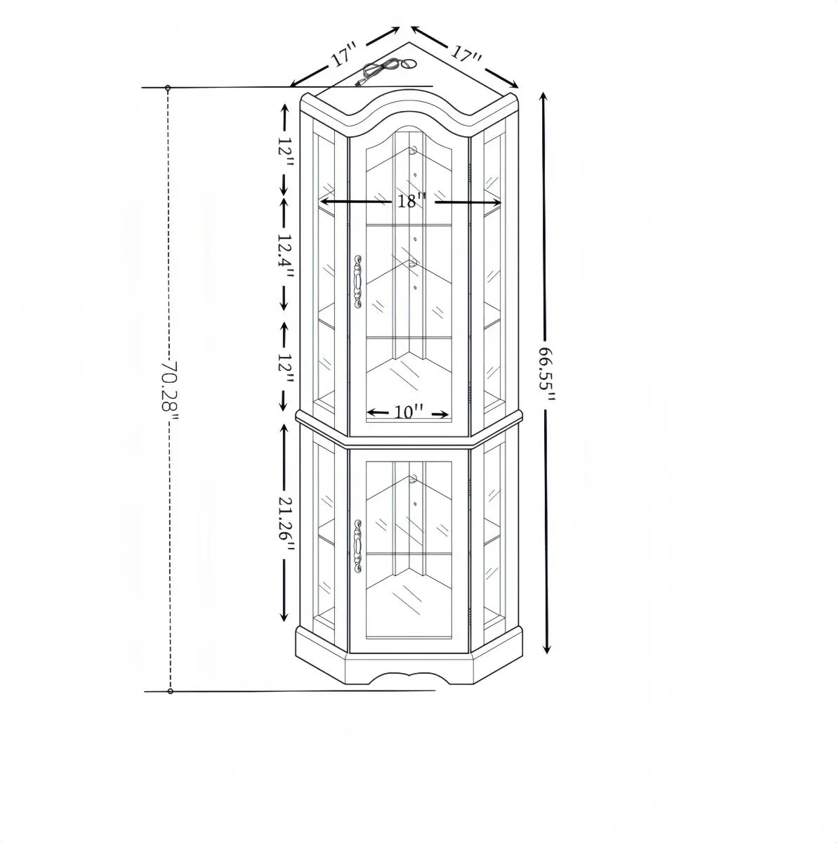 Lighted Corner Curio Cabinet With Tempered Glass Shelves - Omega Lifestyles
