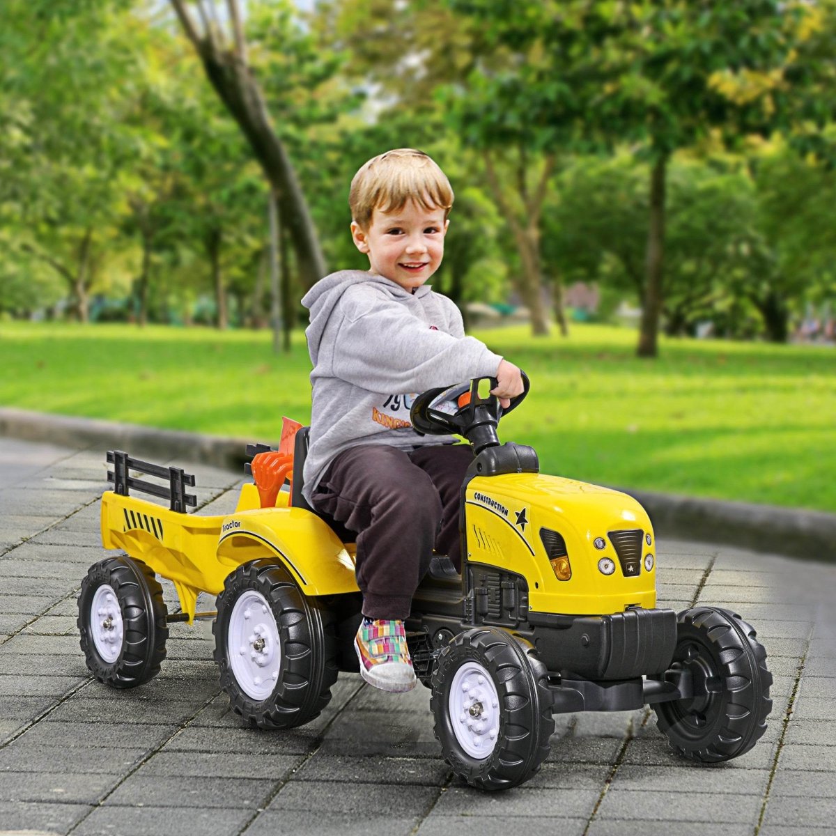 Manual Ride - On Kids Farm Tractor With Trailer and Tools - Zenvia - Omega Lifestyles