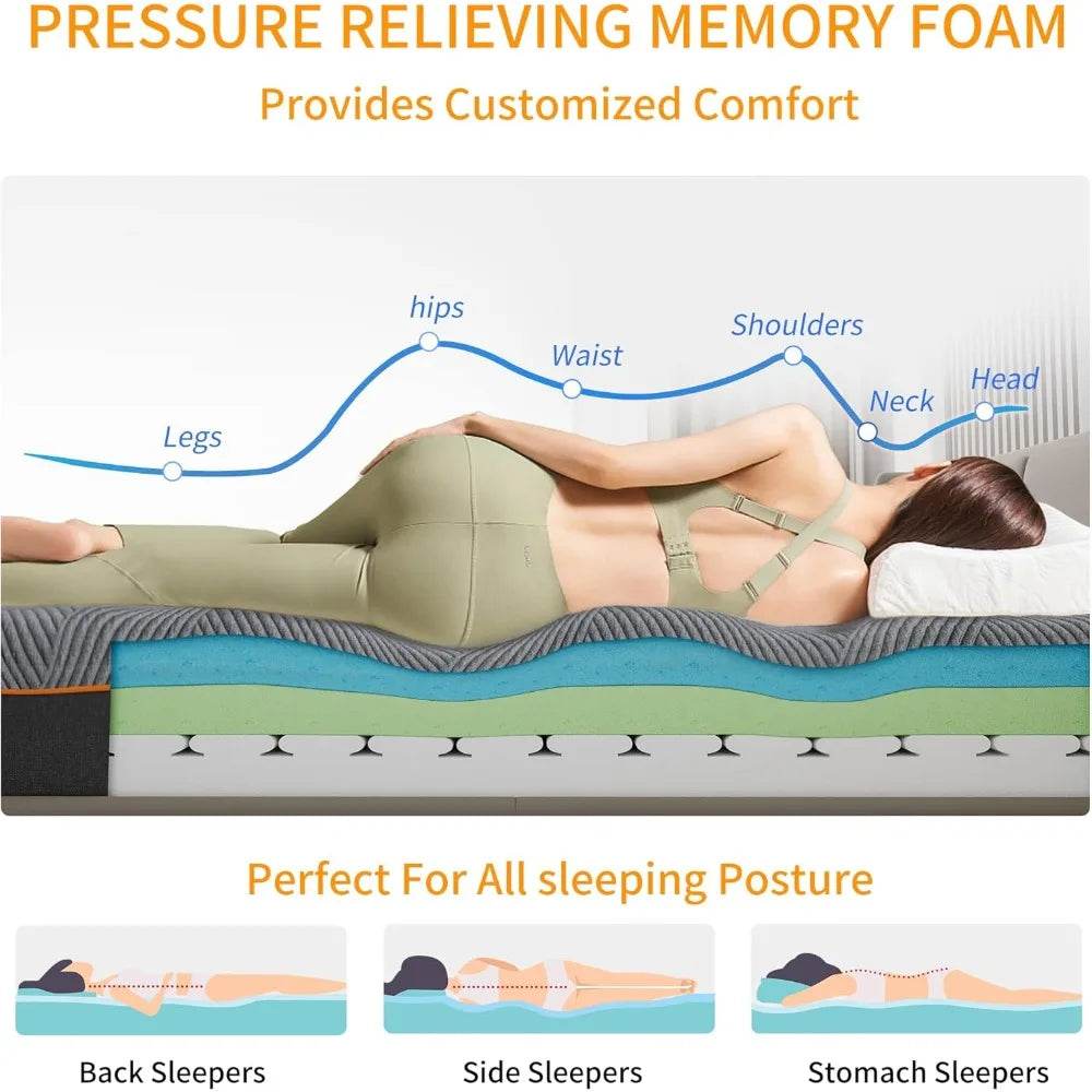 Medium 14-Inch Gel Memory Foam Cooling Mattress - Sleep Galleria