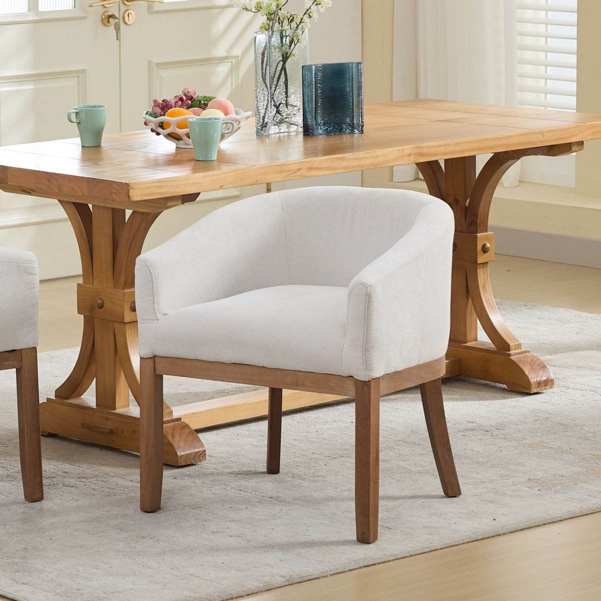 Mid Century Modern Upholstered Linen Dining Chair - Sleep Galleria