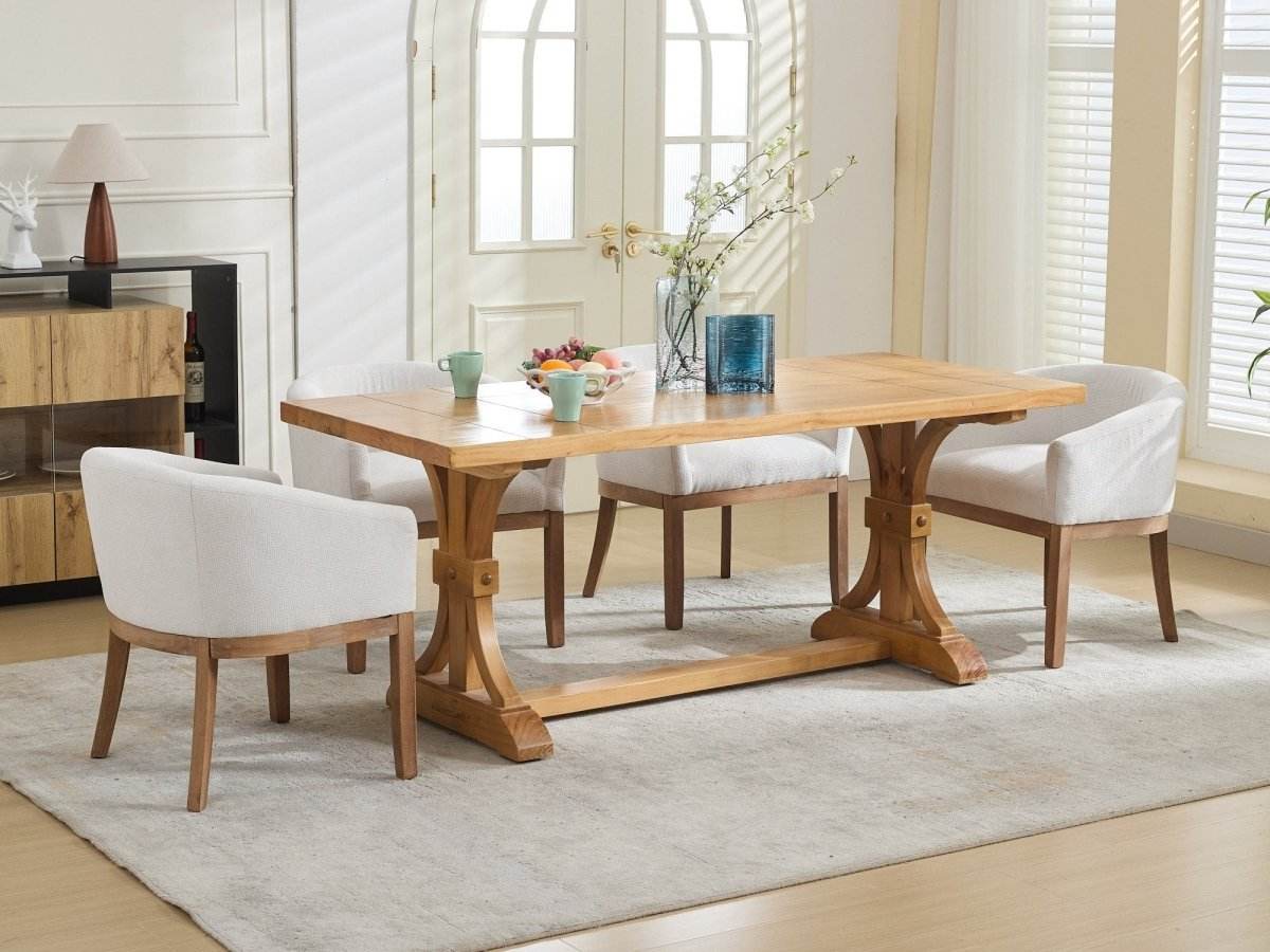 Mid Century Modern Upholstered Linen Dining Chair - Sleep Galleria