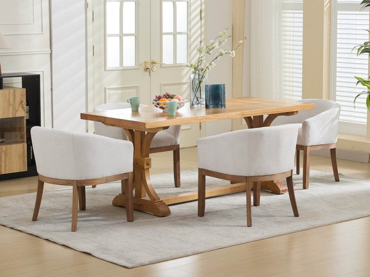 Mid Century Modern Upholstered Linen Dining Chair - Sleep Galleria