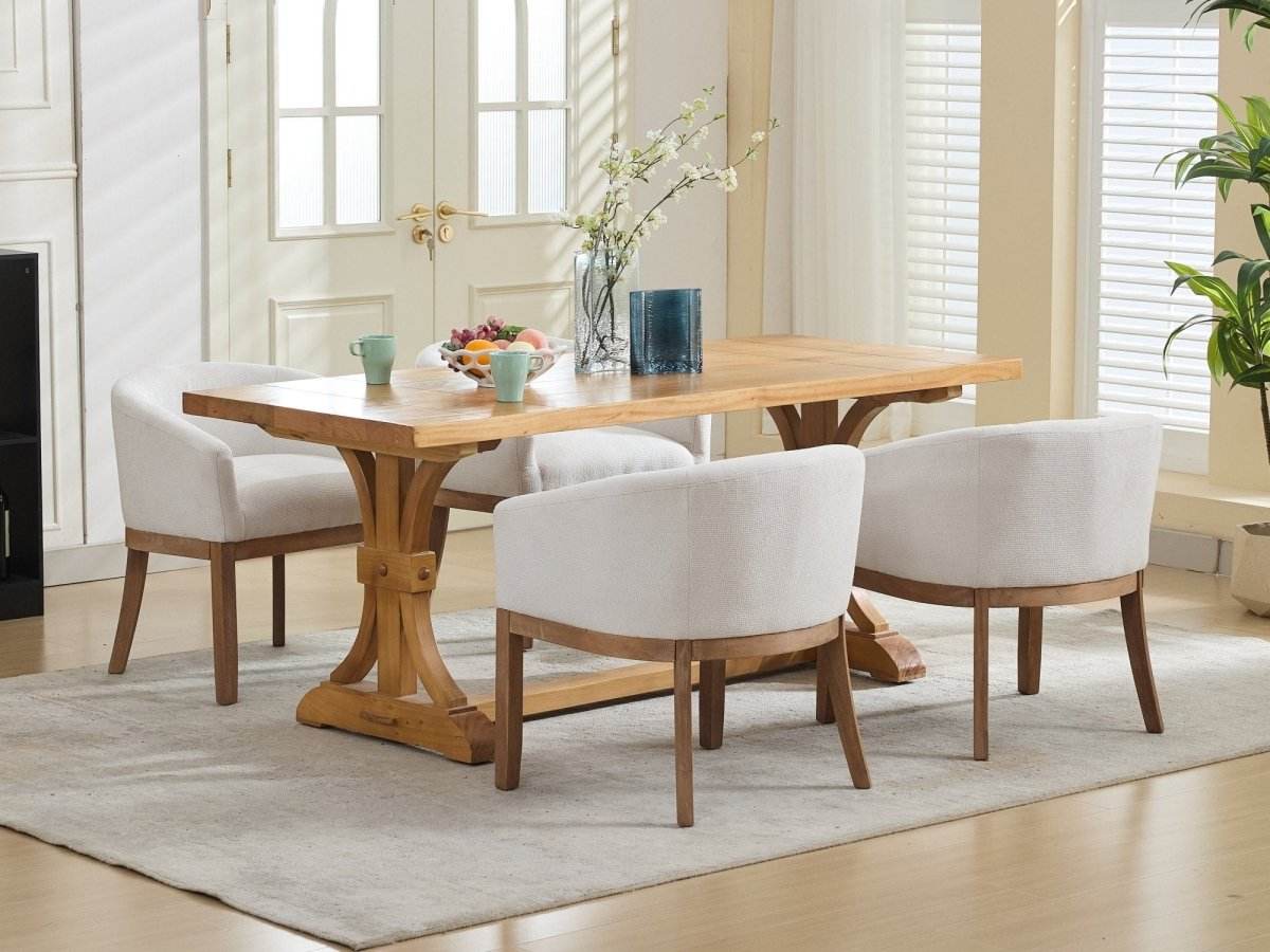 Mid Century Modern Upholstered Linen Dining Chair - Sleep Galleria